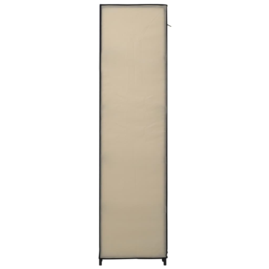 vidaXL Stoffschrank mit Fächern Kleiderstangen Creme 150x45x176cm