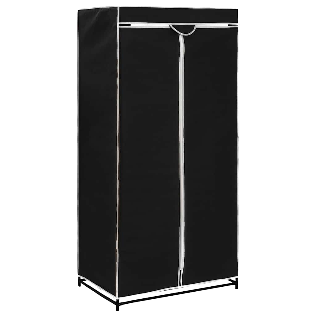 vidaXL Kleiderschrank Schwarz 75×50×160 cm