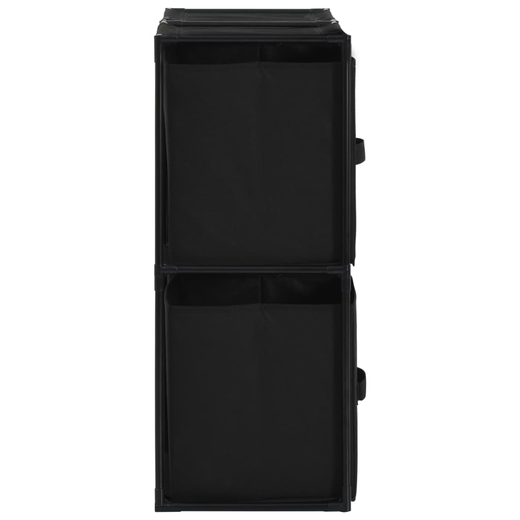 vidaXL Lagerschrank mit 4 Stoffkörben Schwarz 63×30×71 cm Stahl
