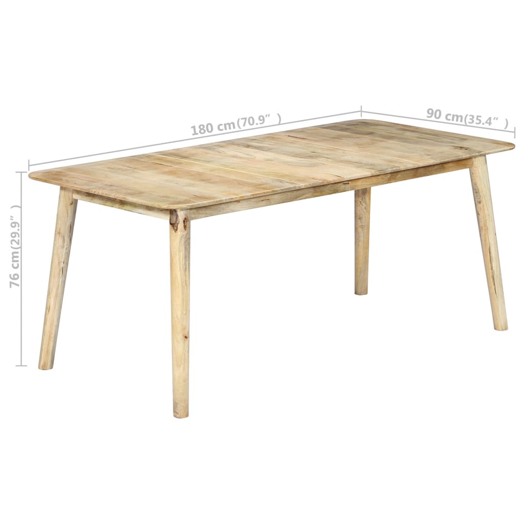 vidaXL Esstisch 180×90×76 cm Mango Massivholz