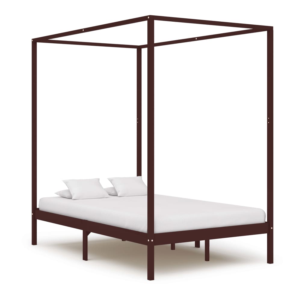 vidaXL Himmelbett-Gestell Massivholz Kiefer 100 x 200 cm