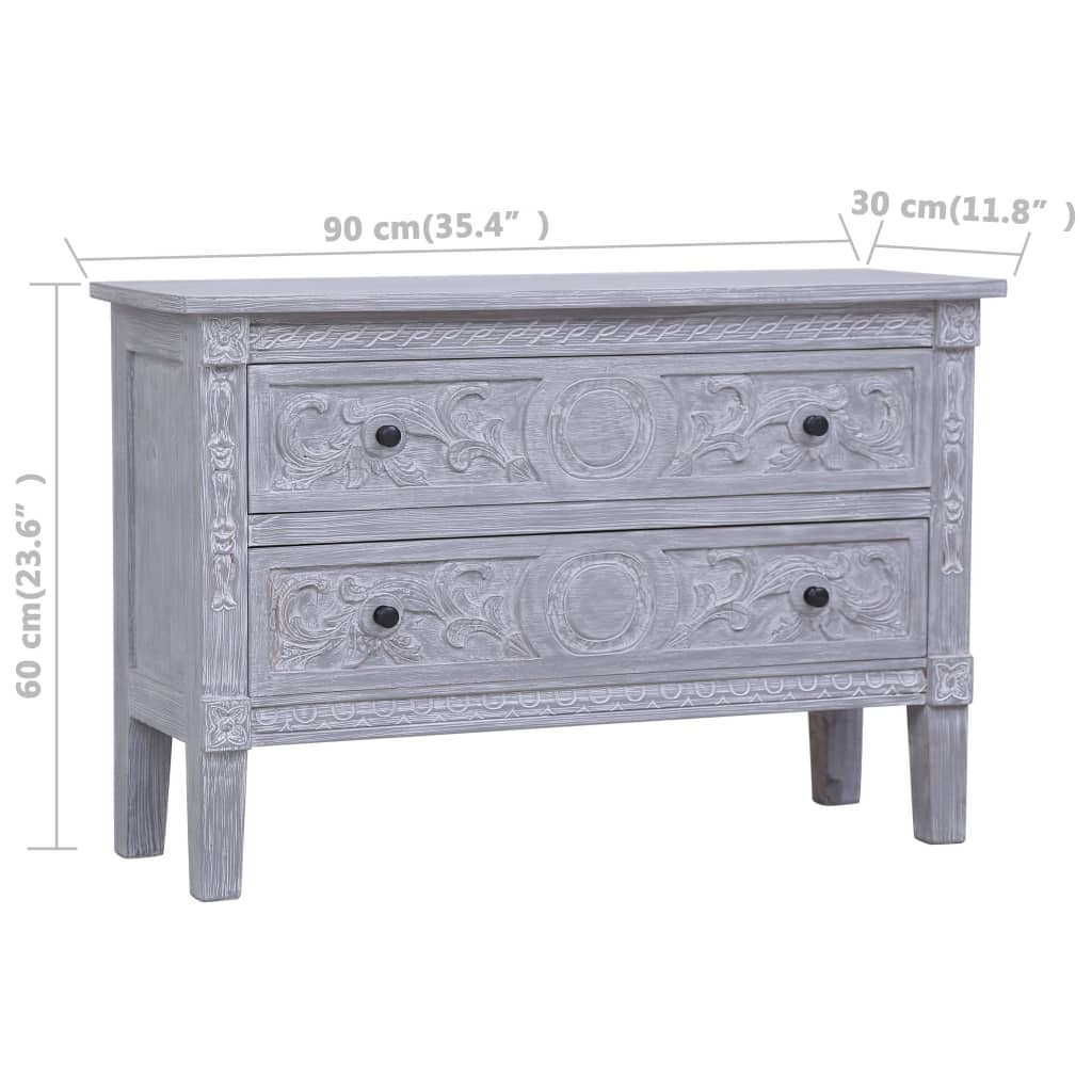 vidaXL Sideboard mit 2 Schubladen 90 x 30 x 60 cm Massivholz Mahagoni