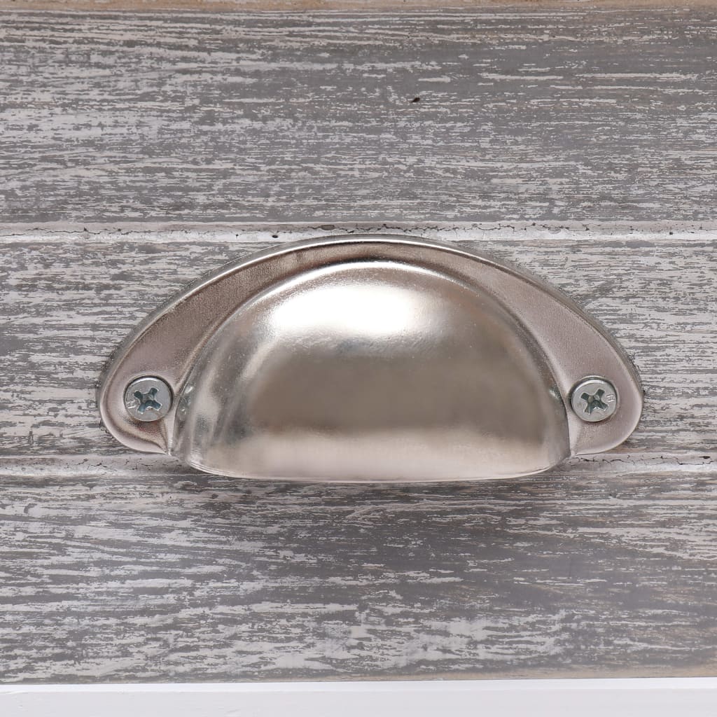 vidaXL Beistelltisch Grau 40x40x40 cm Paulownia Holz