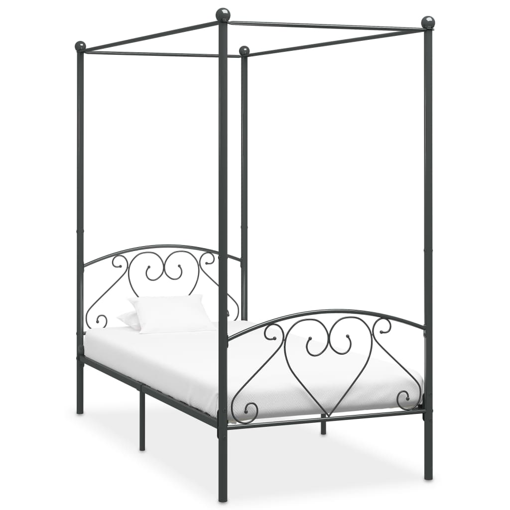 vidaXL Himmelbett-Gestell Weiß Metall 90 x 200 cm