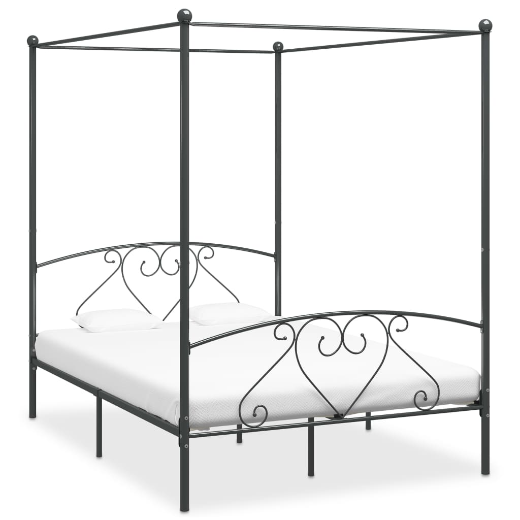 vidaXL Himmelbett-Gestell Weiß Metall 90 x 200 cm
