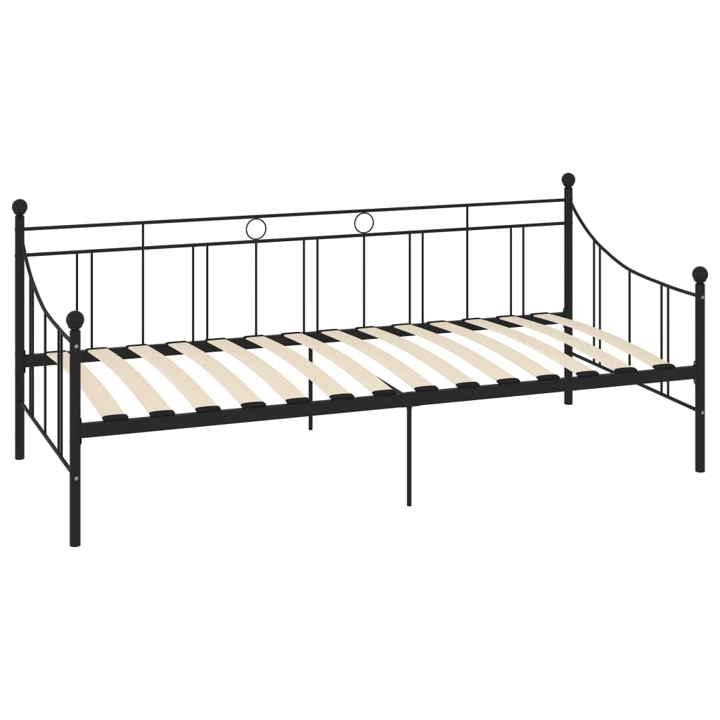 vidaXL Tagesbett-Rahmen Schwarz Metall 90×200 cm