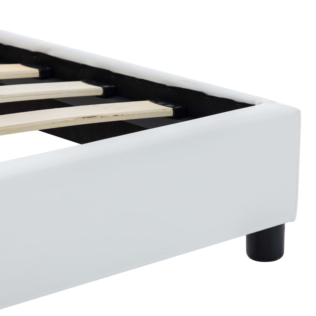 vidaXL Bettgestell Weiß Kunstleder 90x200 cm