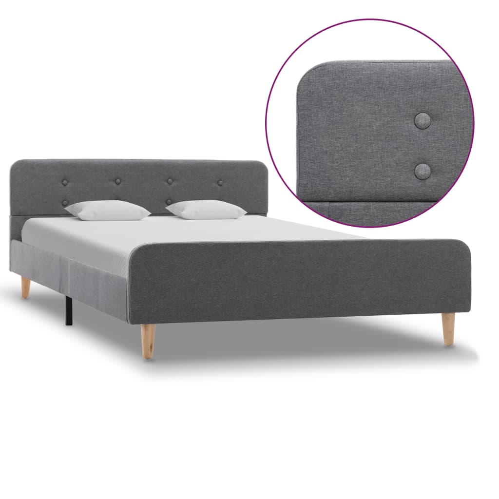 vidaXL Bettgestell Dunkelgrau Sackleinen 120x200 cm