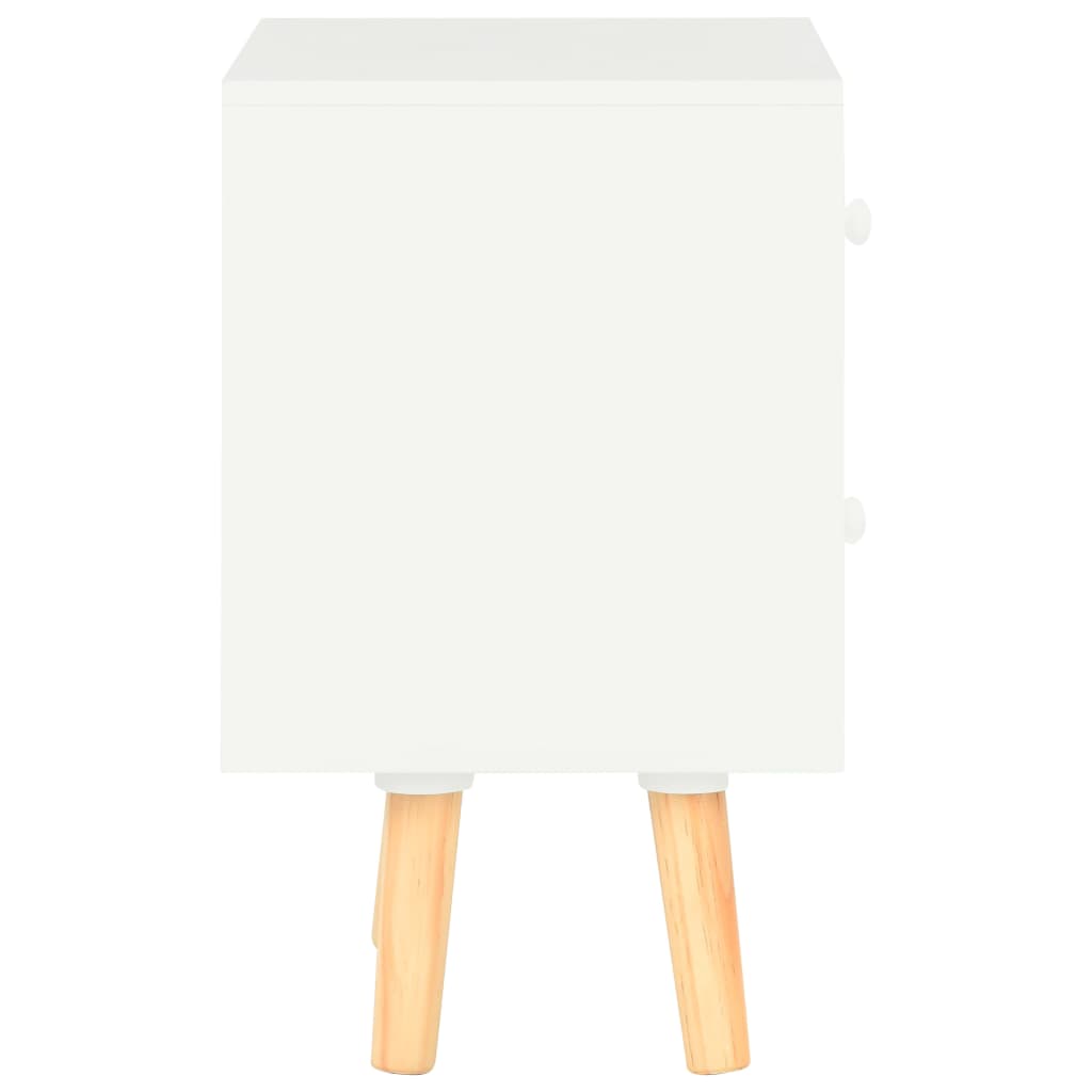vidaXL Nachttische 2 Stk. Weiß 40 x 30 x 50 cm Kiefer Massivholz