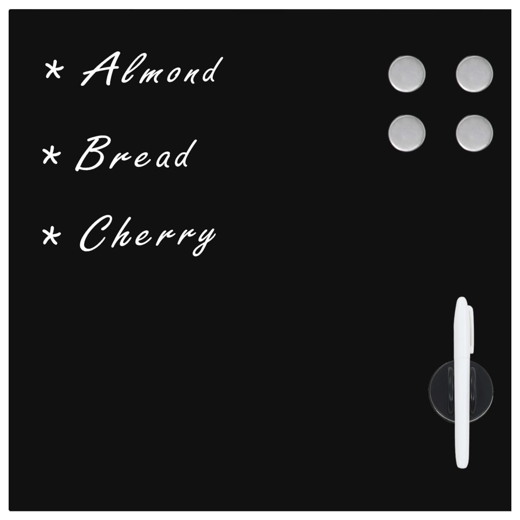 vidaXL Magnettafel Wandmontage Glas 40x40 cm