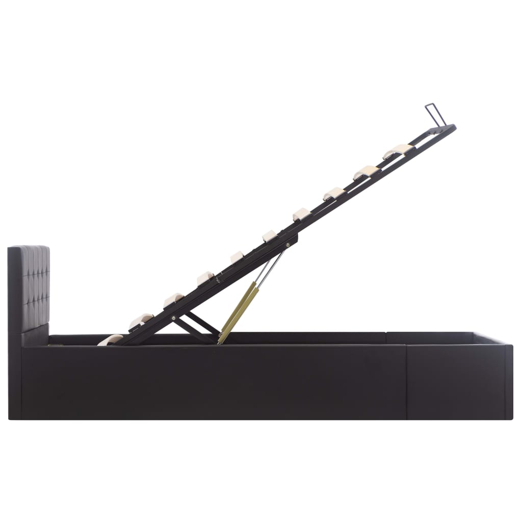 vidaXL Stauraumbett Hydraulisch Schwarz Kunstleder 90×200 cm