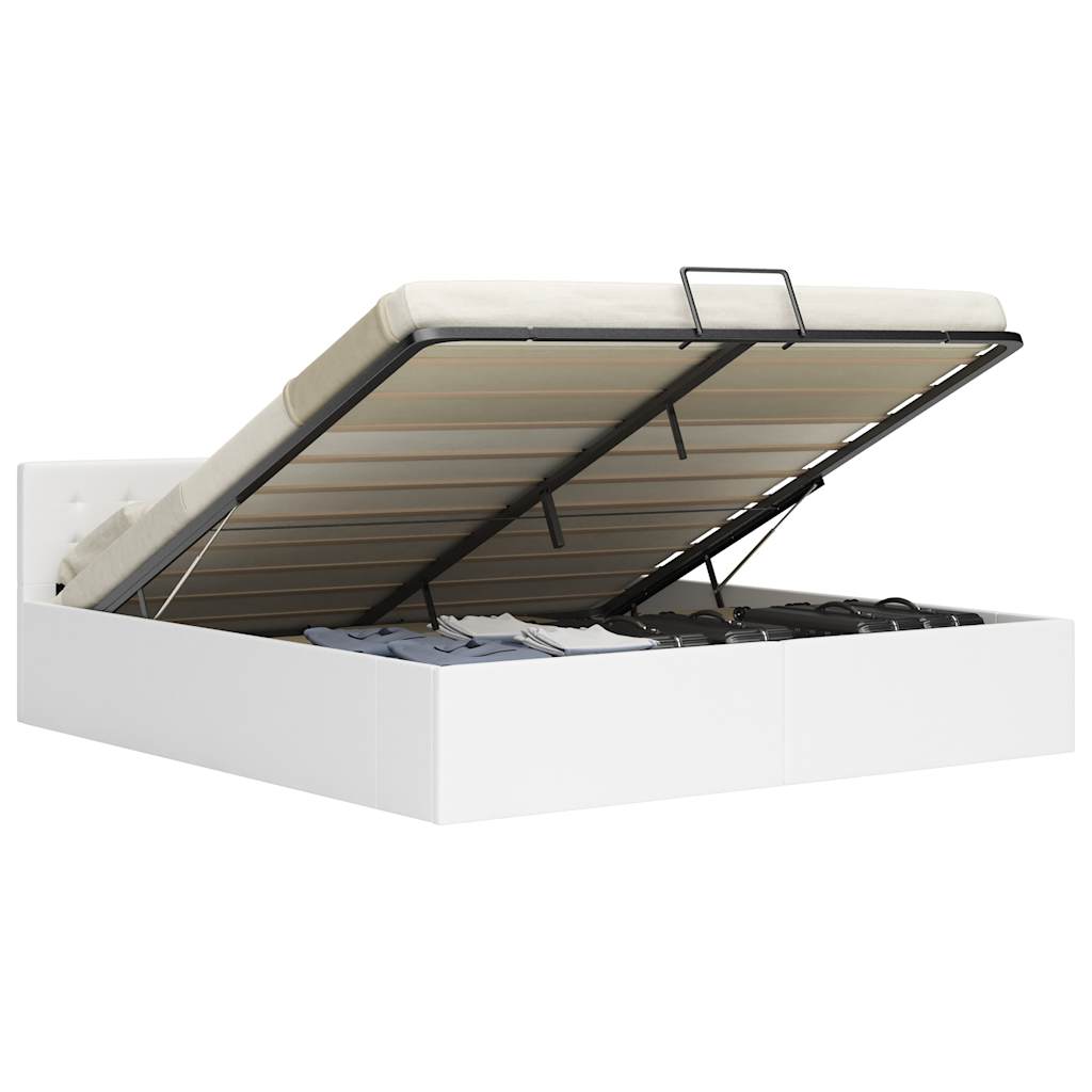 vidaXL Stauraumbett Hydraulisch Schwarz Kunstleder 90×200 cm