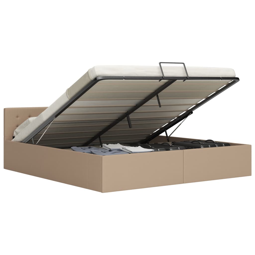 vidaXL Stauraumbett Hydraulisch Schwarz Kunstleder 90×200 cm