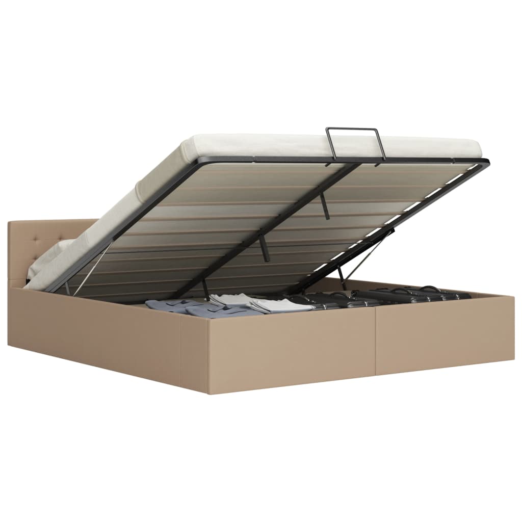 vidaXL Stauraumbett Hydraulisch Schwarz Kunstleder 90×200 cm