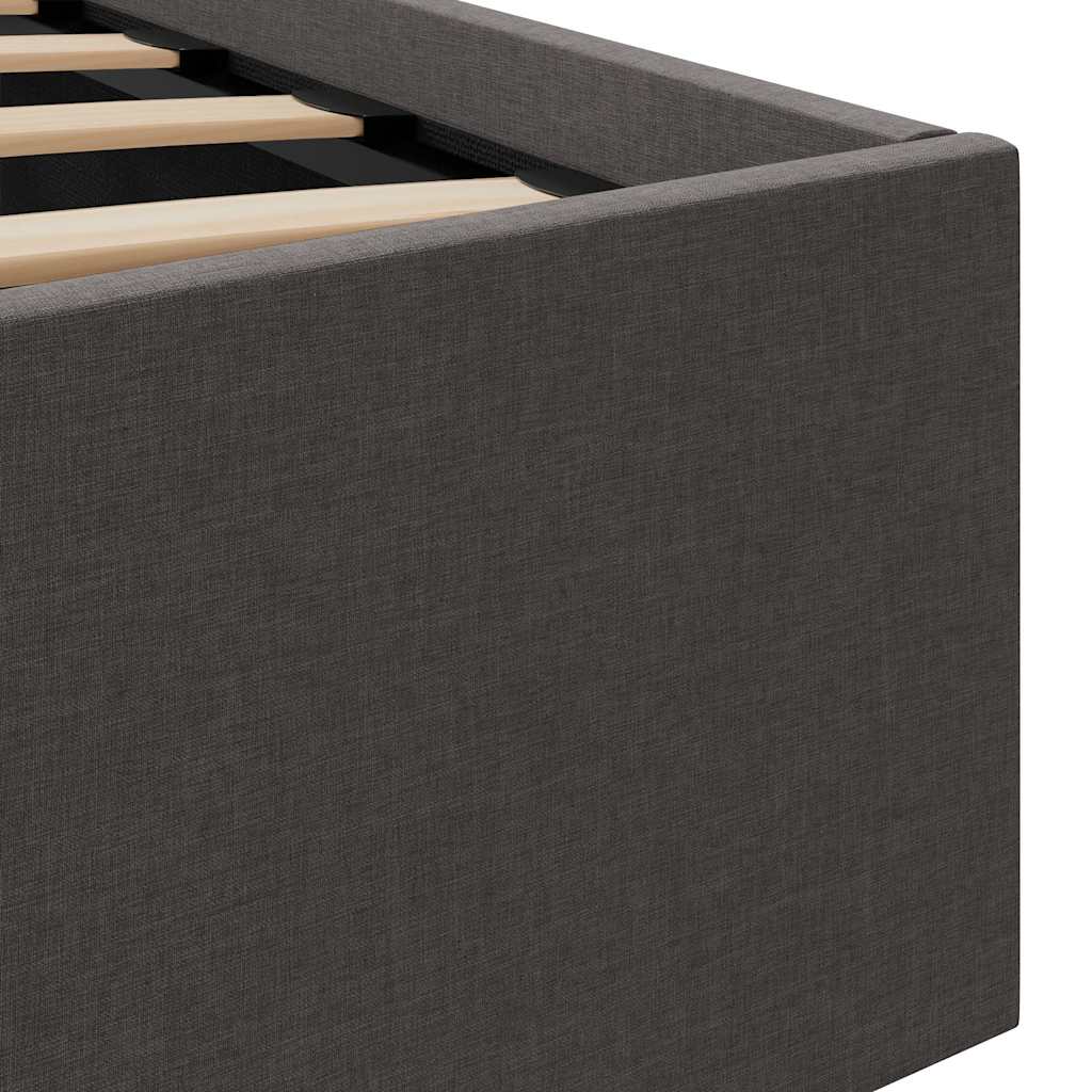 vidaXL Bett mit Bettkasten Hydraulisch LED Dunkelgrau Stoff 100x200 cm