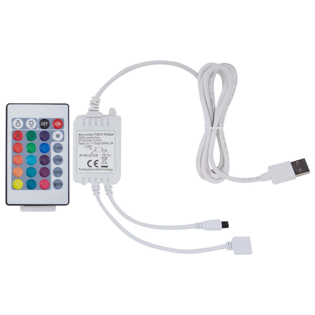 vidaXL Bettgestell mit LED Grau Kunstleder 100 x 200 cm