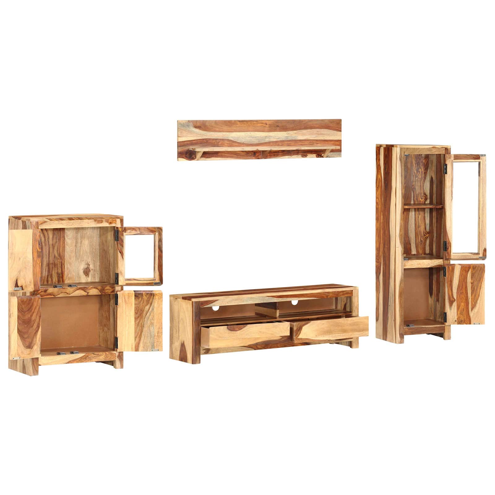 vidaXL TV-Einheit Set mit Schubladen Braun 120 x 30 x 39 cm Holz