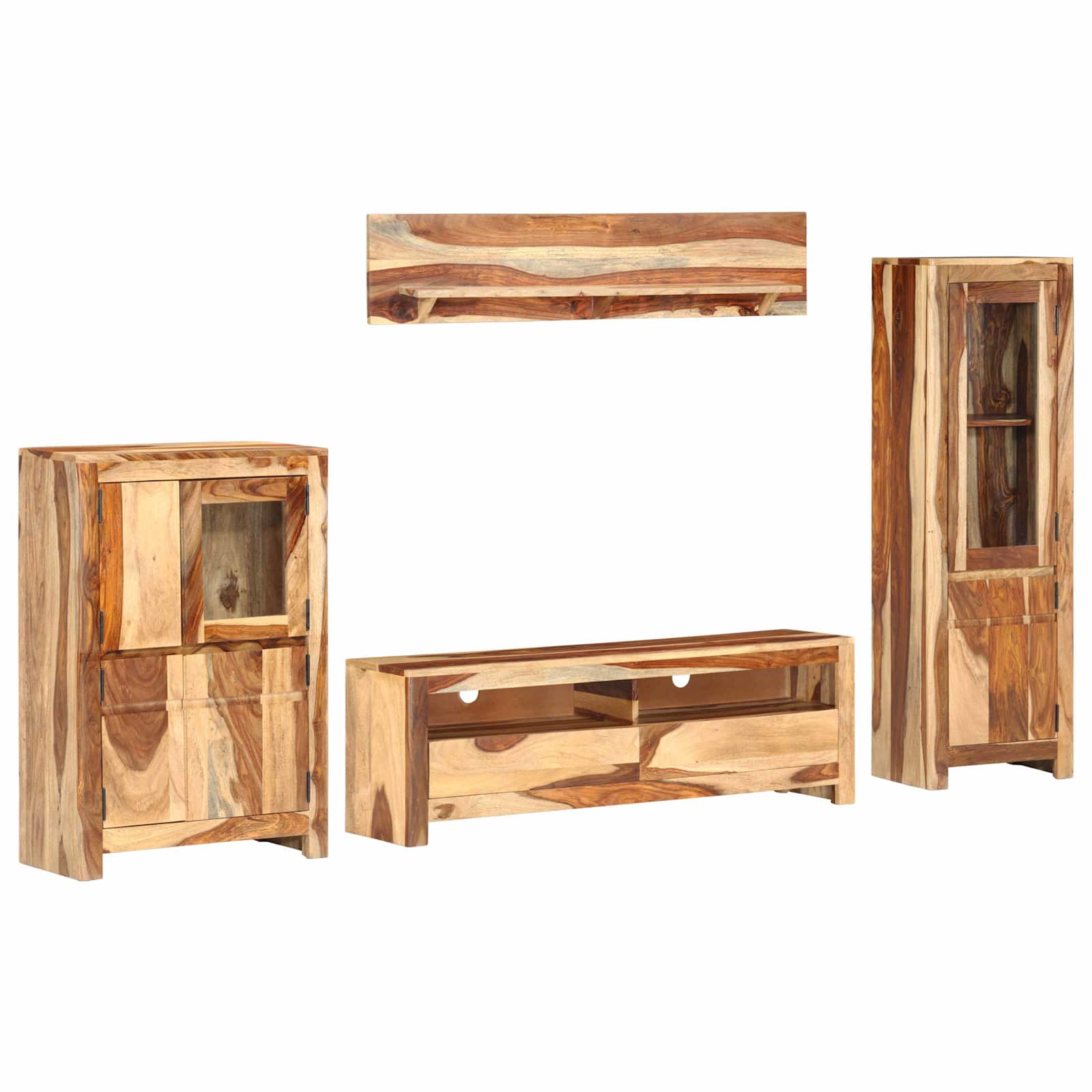 vidaXL TV-Einheit Set mit Schubladen Braun 120 x 30 x 39 cm Holz