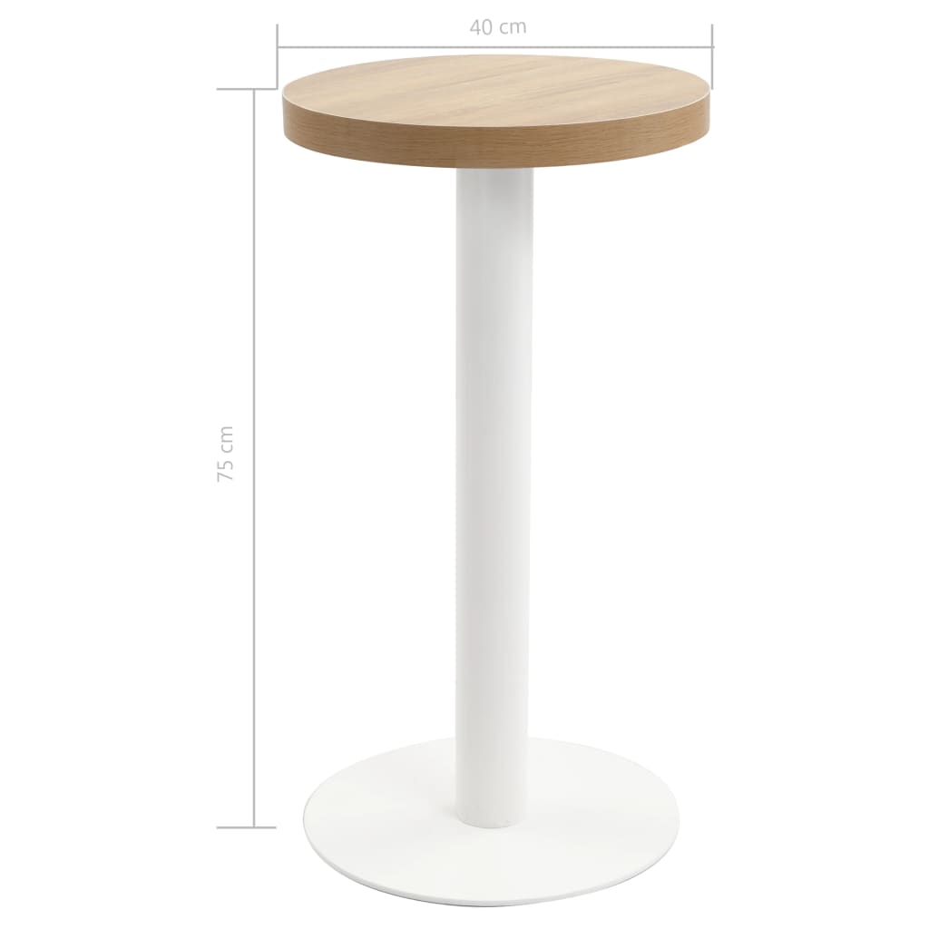 vidaXL Bistrotisch Hellbraun 40 cm MDF