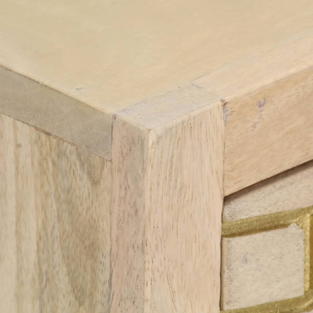 vidaXL Konsolentisch Golden 90 × 30 × 75 cm Massivholz Mango