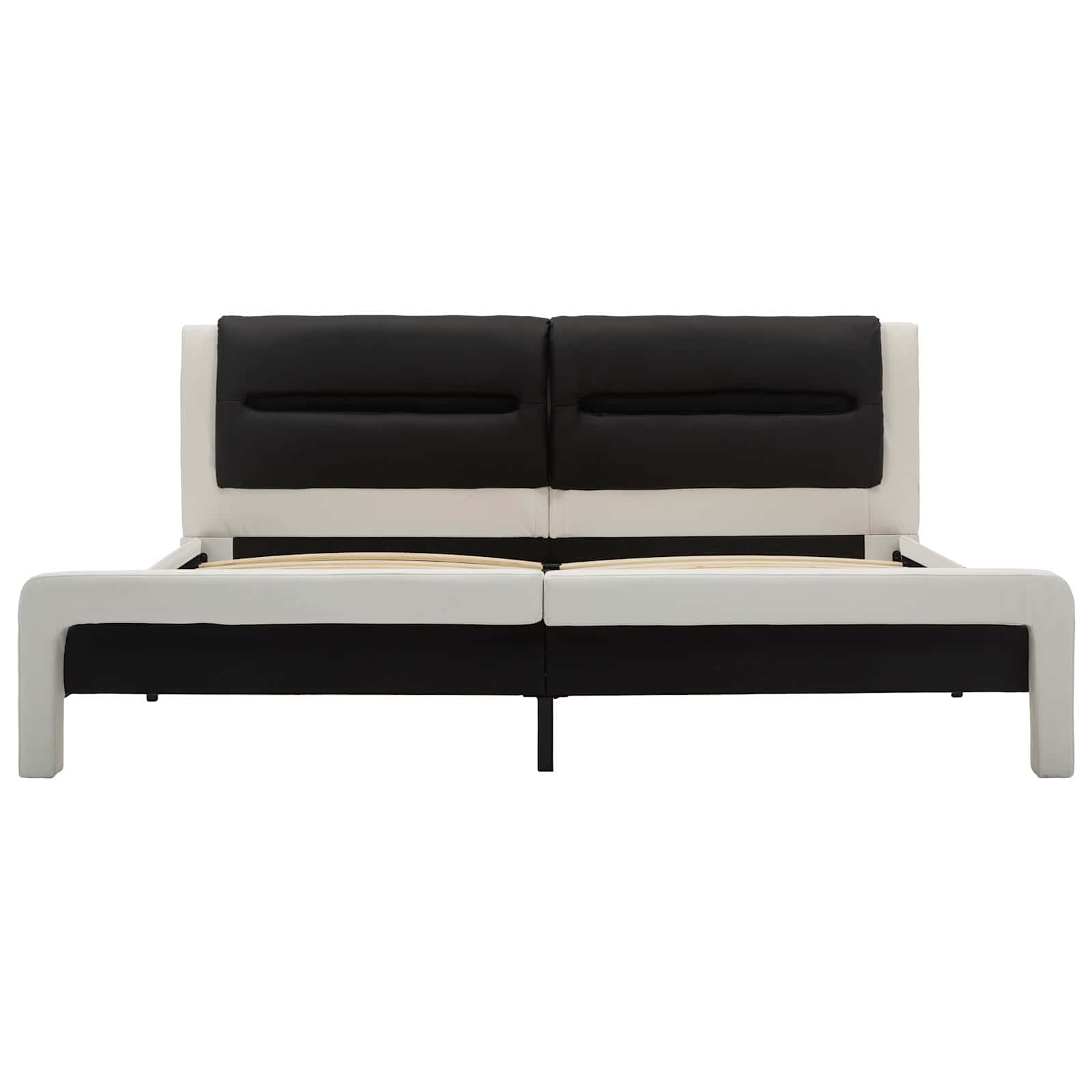 vidaXL Bettrahmen Weiß und Schwarz 120 x 200 cm Kunstleder