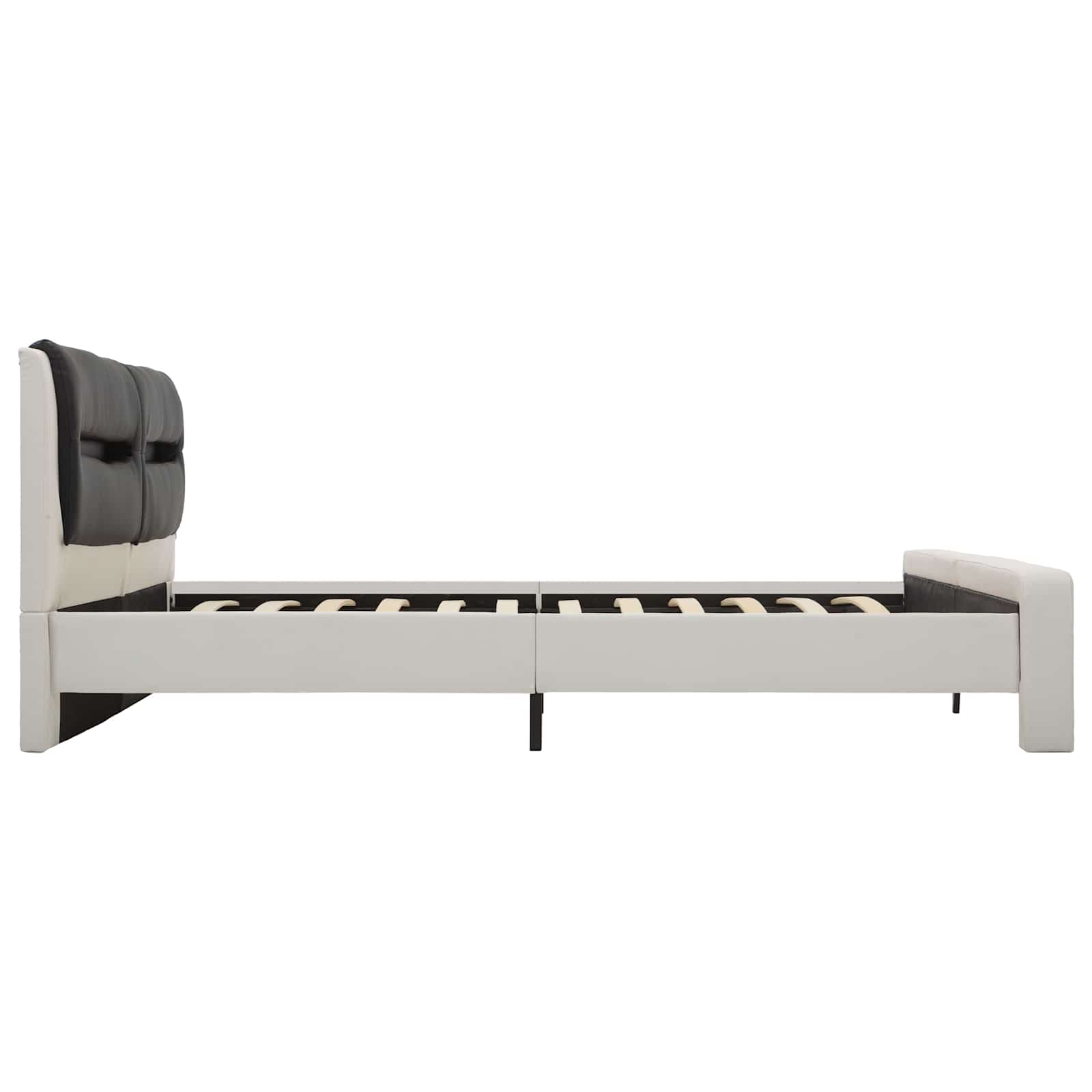 vidaXL Bettrahmen Weiß und Schwarz 120 x 200 cm Kunstleder