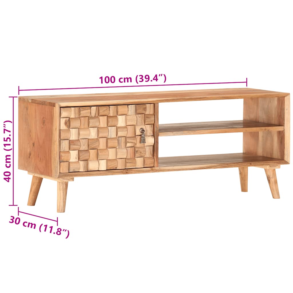 vidaXL TV-Schrank 100x30x40 cm Massivholz Akazie