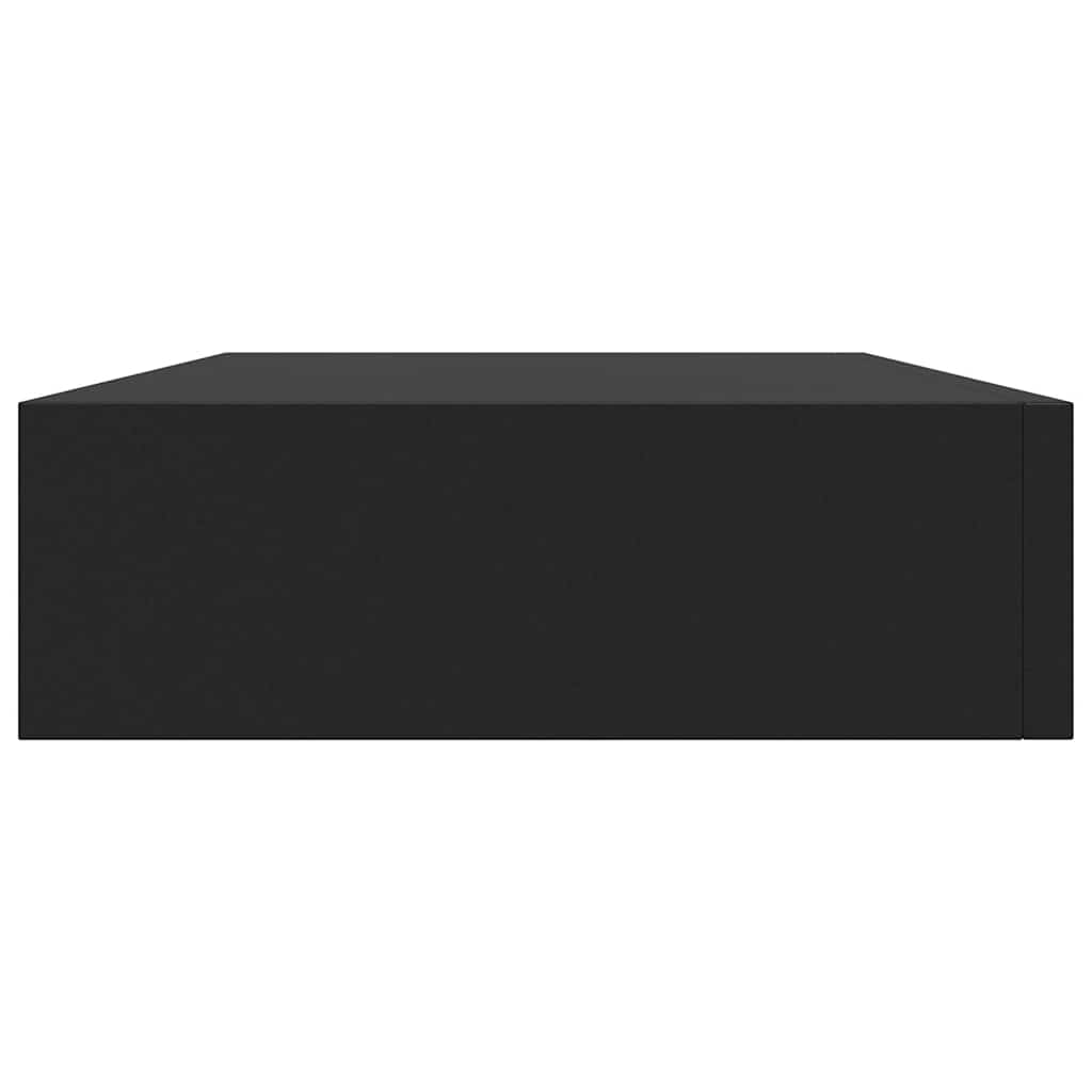 vidaXL Schweberegal mit Schublade Schwarz 48x25x8 cm