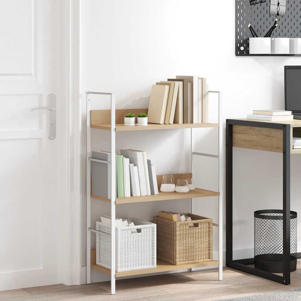 vidaXL Bücherregal 3 Regalböden Schwarz 60×27,6×90,5 cm Holzwerkstoff