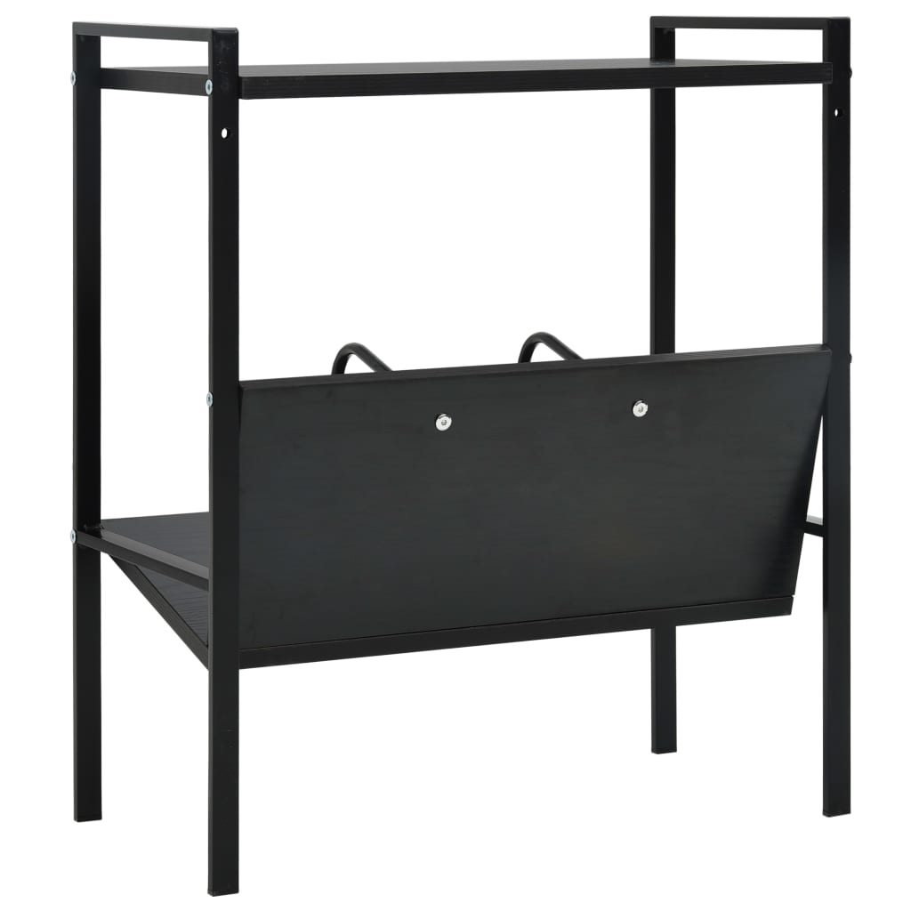 vidaXL Bücherregal 2 Regalböden Schwarz 52x28x59 cm Holzwerkstoff