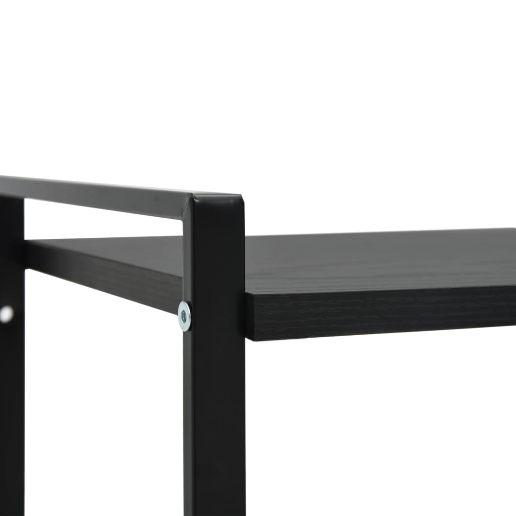 vidaXL Bücherregal 2 Regalböden Schwarz 52x28x59 cm Holzwerkstoff