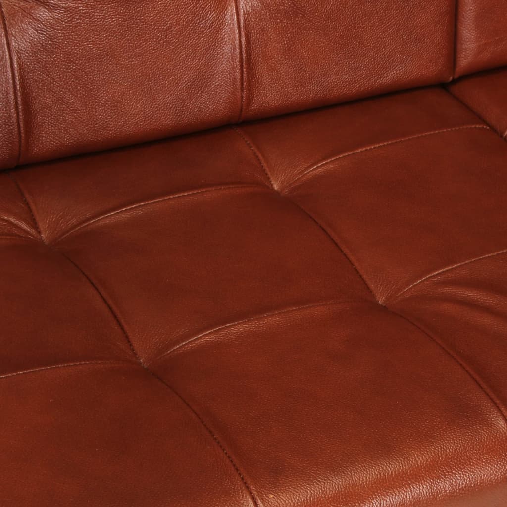 vidaXL 2-Sitzer-Sofa Braun Echtes Ziegenleder