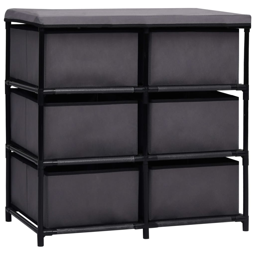 vidaXL Schrank mit 6 Schubladen 55×29×55 cm Grau Stahl