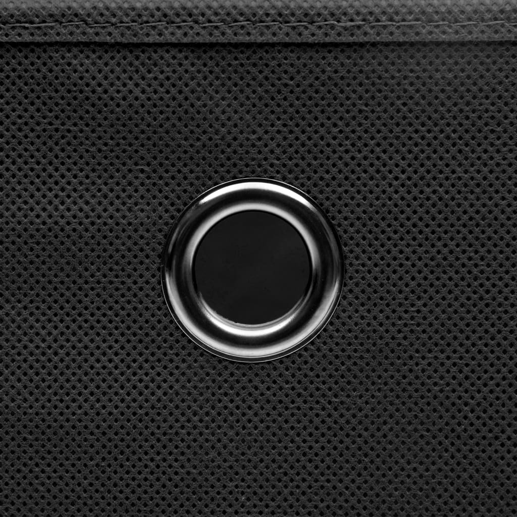 vidaXL Aufbewahrungsboxen mit Deckeln 4 Stk. Schwarz 32x32x32 cm Stoff