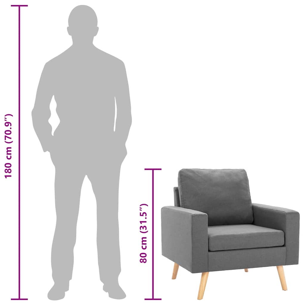 vidaXL Sessel Hellgrau Stoff