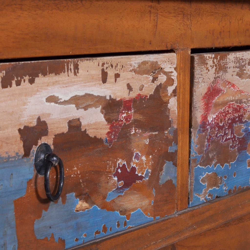 vidaXL TV-Schrank 110x35x40 cm Teak Altholz