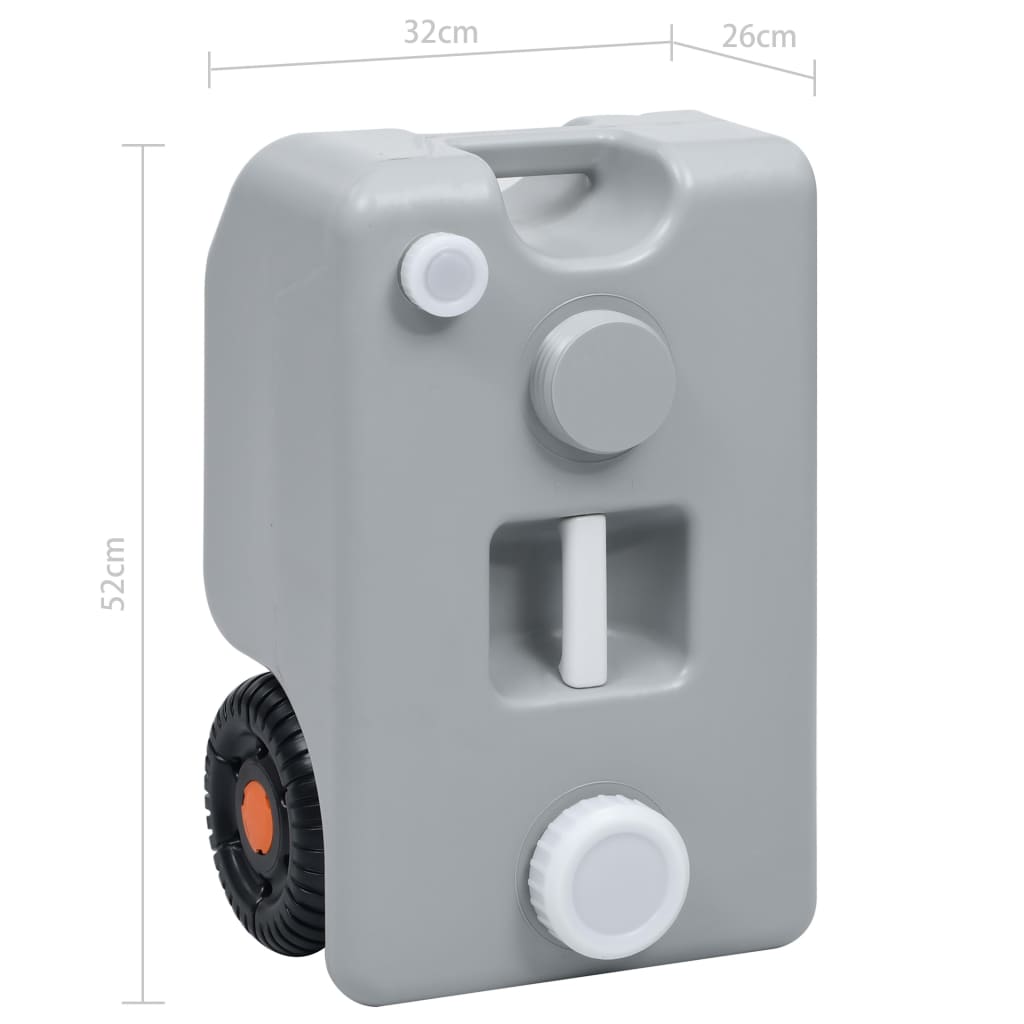 vidaXL Camping-Wassertank mit Rollen 25 L Grau
