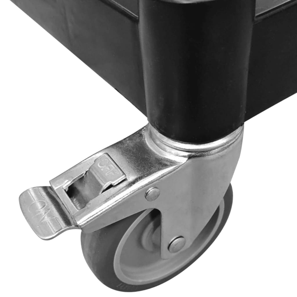 vidaXL Rollwagen mit 2 Etagen Schwarz 99x50x97 cm Aluminium