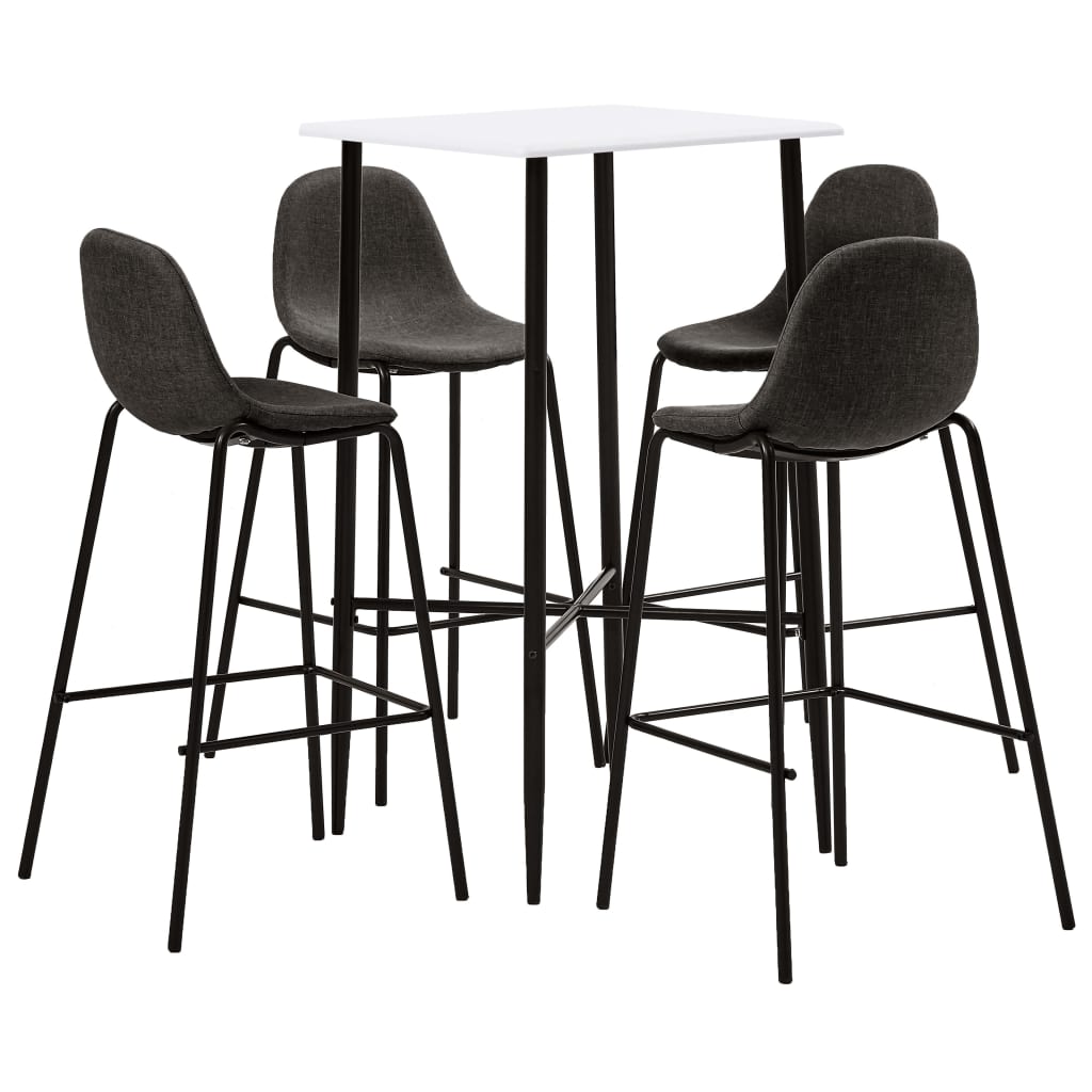 vidaXL 3-tlg. Bar-Set Stoff Dunkelgrau