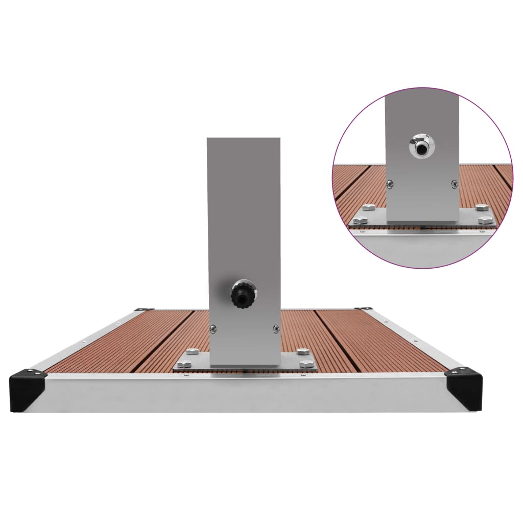 vidaXL Gartendusche mit Bodenelement WPC Edelstahl