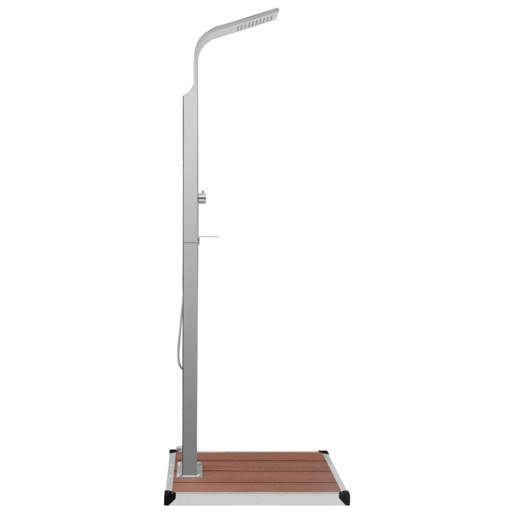 vidaXL Gartendusche mit Bodenelement WPC Edelstahl