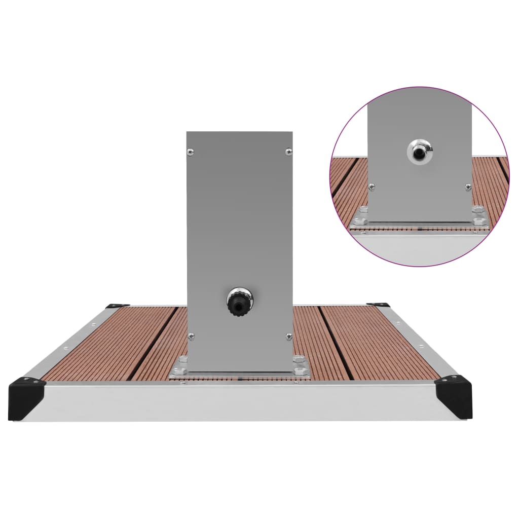 vidaXL Gartendusche mit Bodenelement WPC Edelstahl