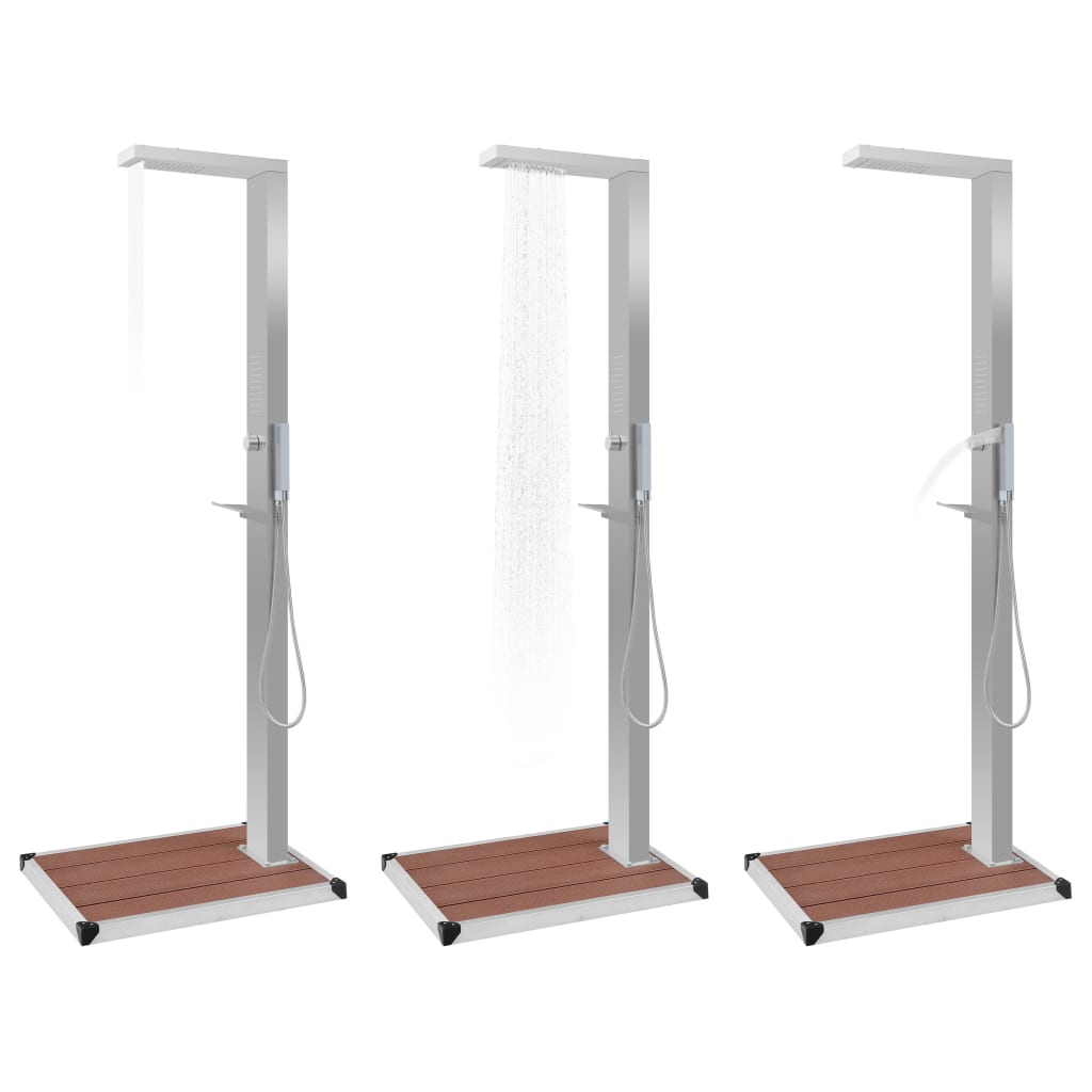 vidaXL Gartendusche mit Bodenelement WPC Edelstahl