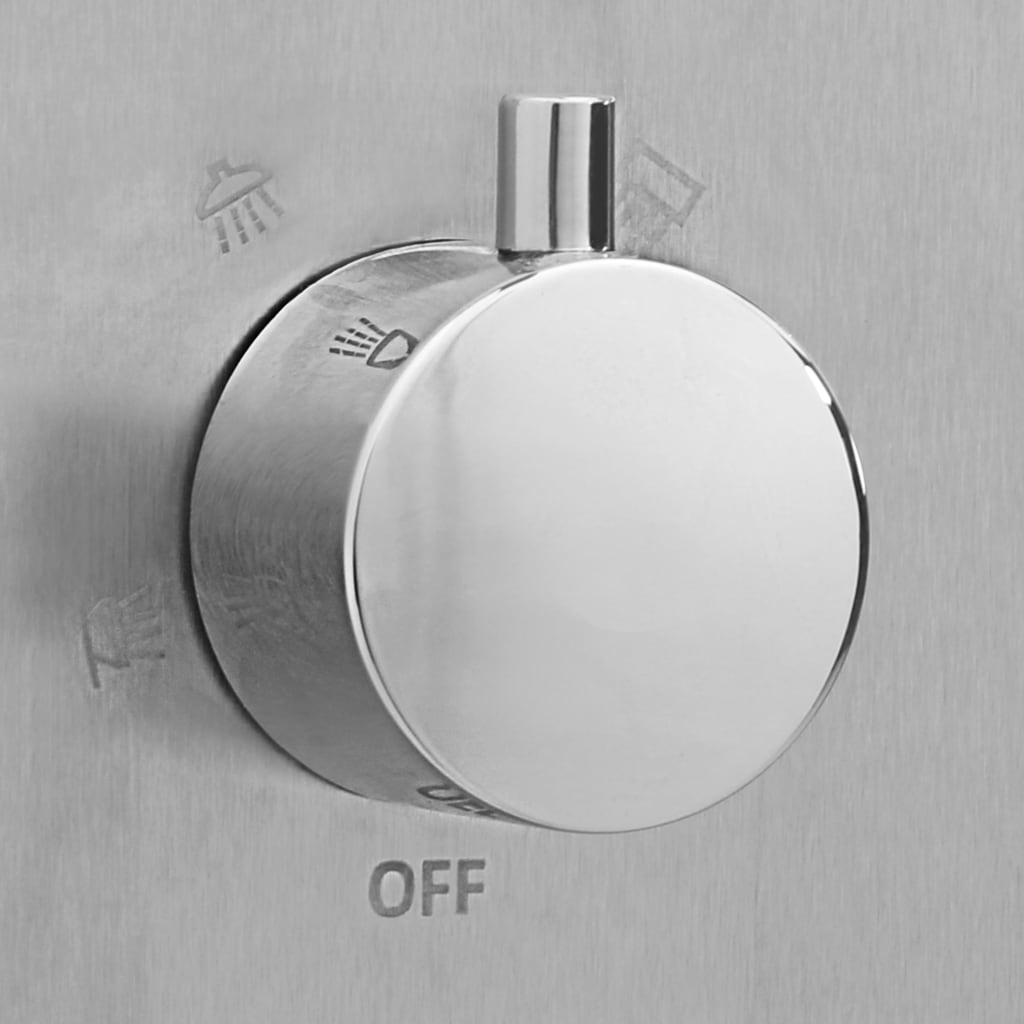 vidaXL Gartendusche mit Bodenelement WPC Edelstahl