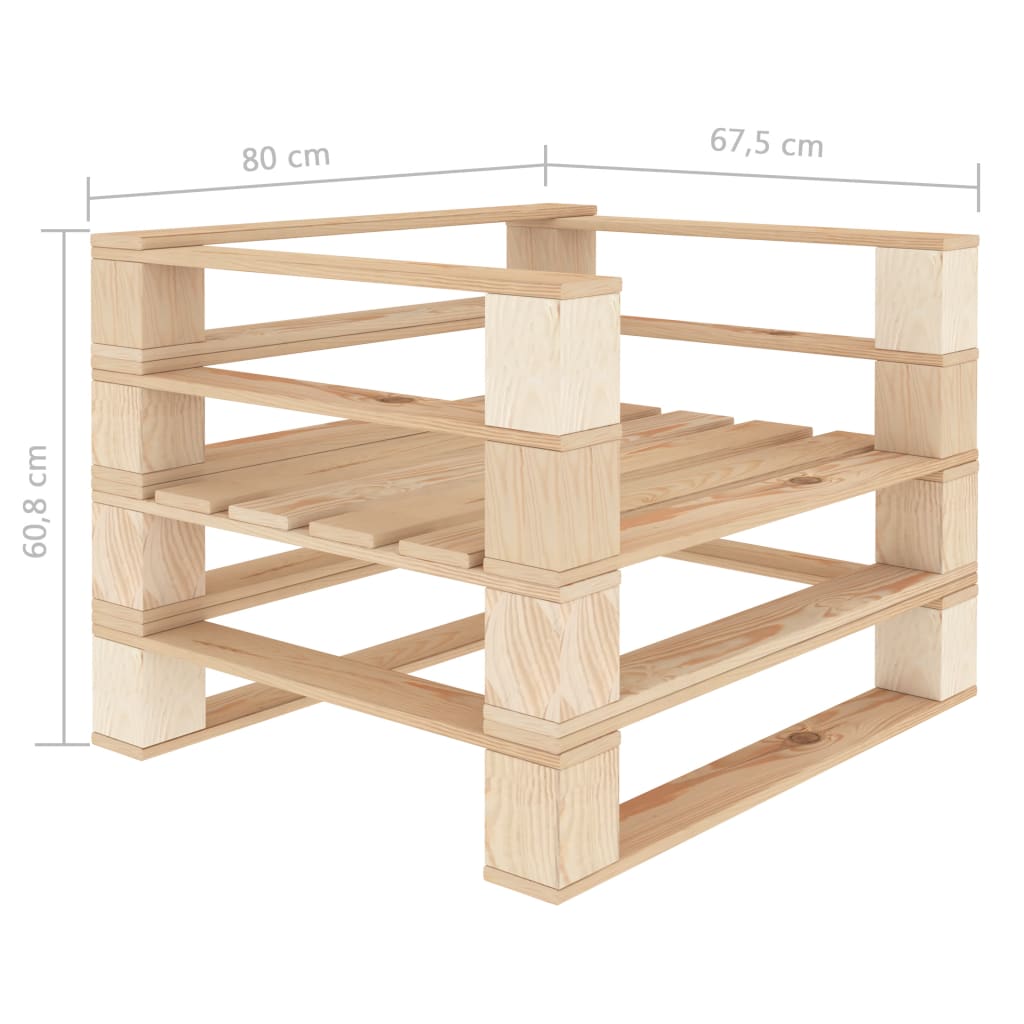 vidaXL Garten-Palettensofa mit Kissen in Schwarz Holz