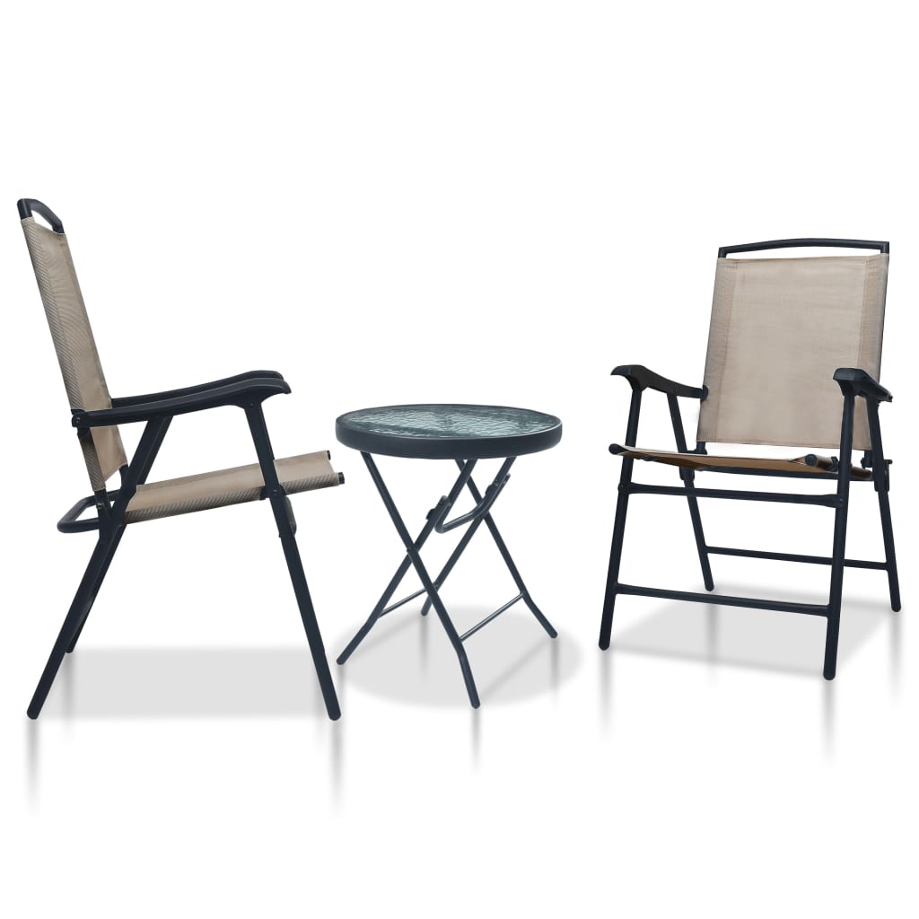 vidaXL 3-tlg. Bistro-Set Grau Stahl