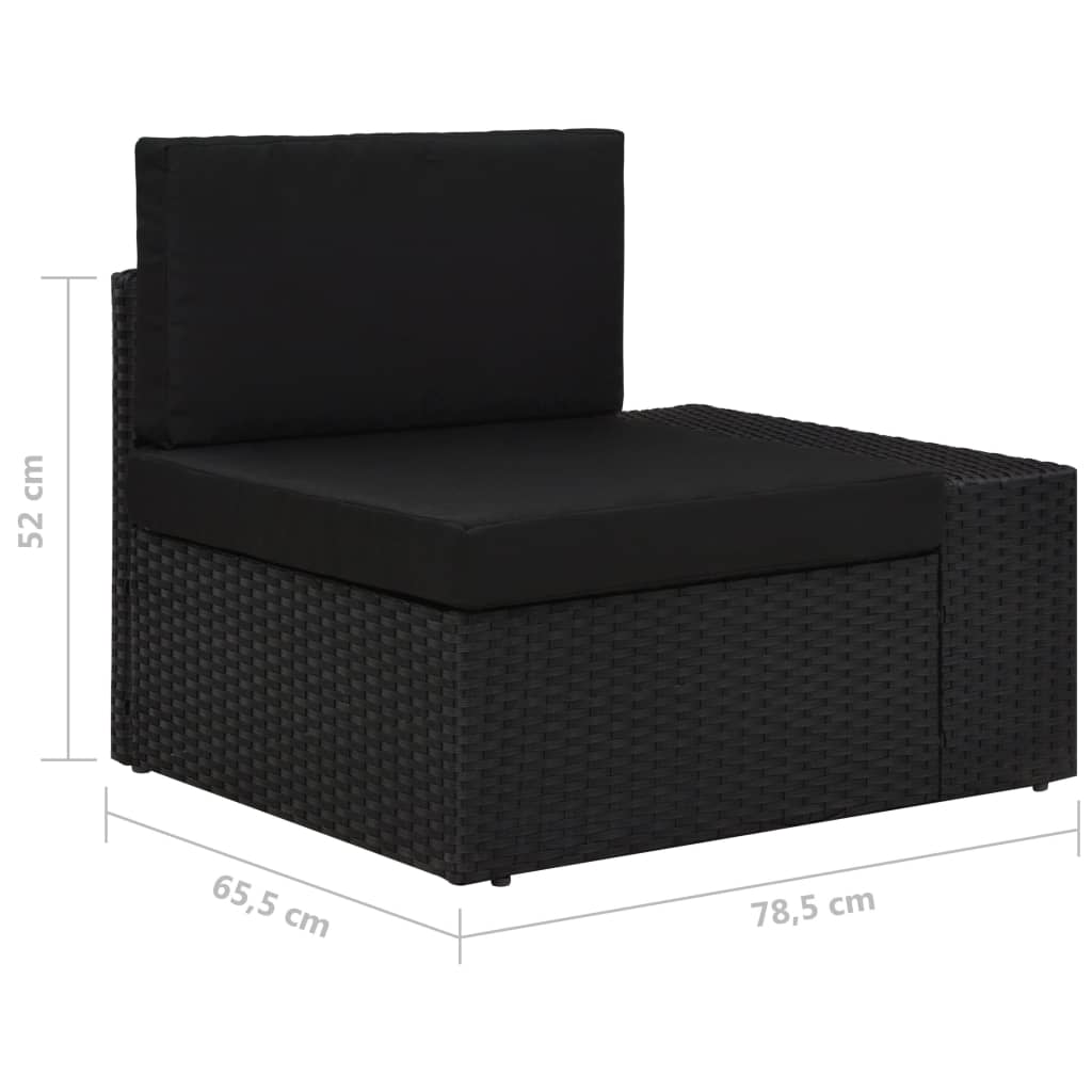 vidaXL 4-tlg. Garten-Lounge-Set Poly Rattan Schwarz