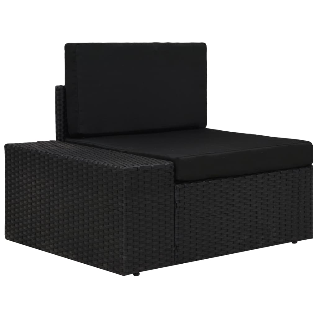 vidaXL 10-tlg. Garten-Lounge-Set Poly Rattan Schwarz