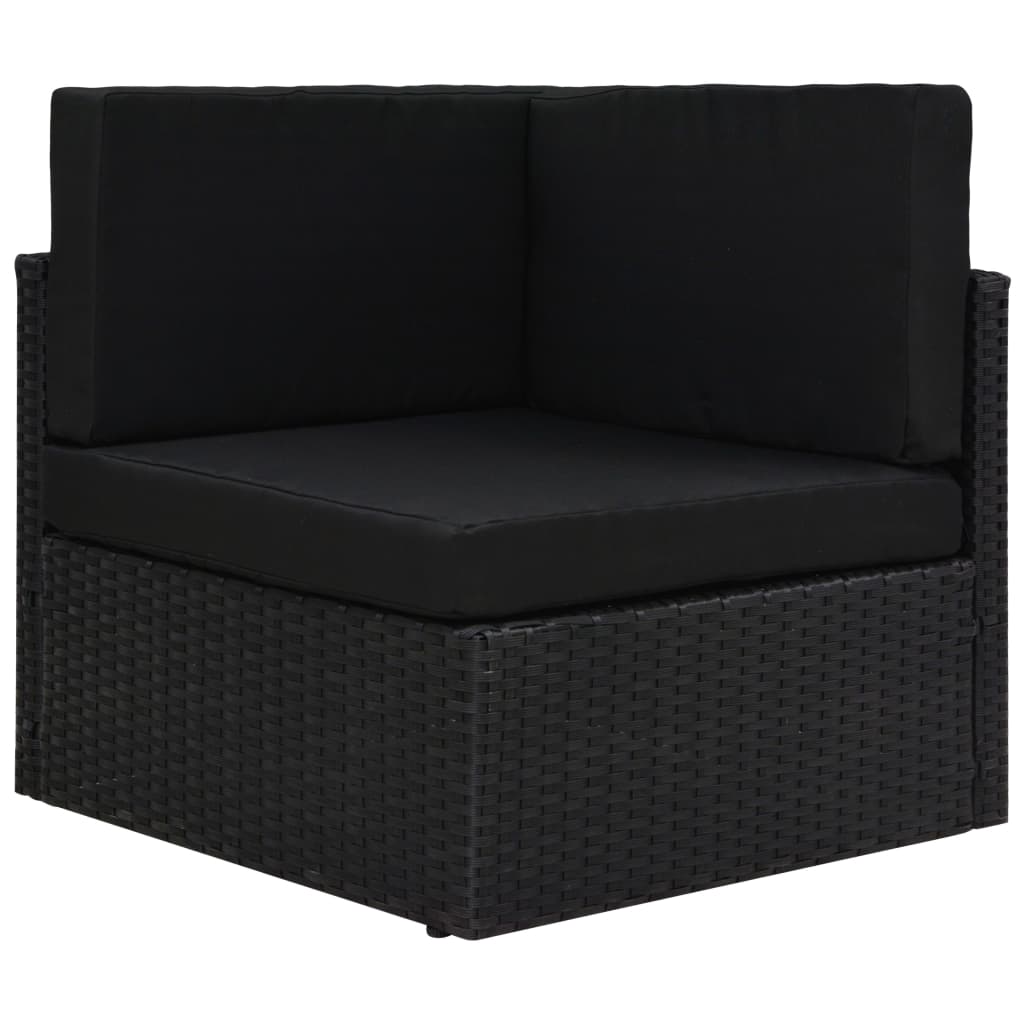 vidaXL 10-tlg. Garten-Lounge-Set Poly Rattan Schwarz