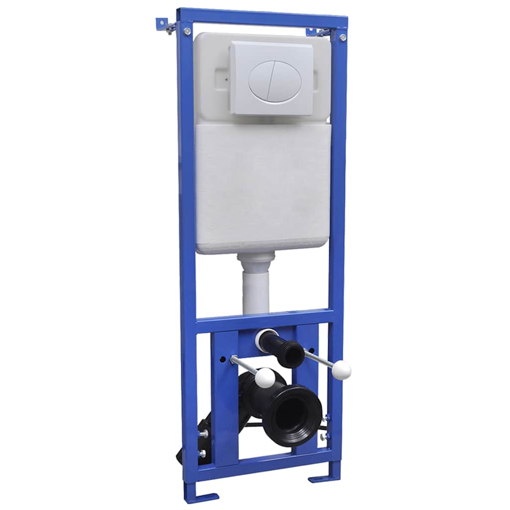 vidaXL Wand-WC ohne Spülrand mit Einbau-Spülkasten Keramik Weiß